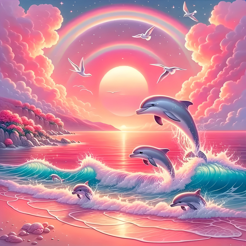 Resin Art Work - Zestaw do Diamond Painting, wzór różowego