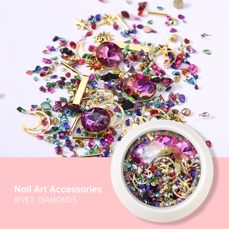 Resin Art Case - Kamienie żywiczne biżuteria metalowy nit diamentowa
