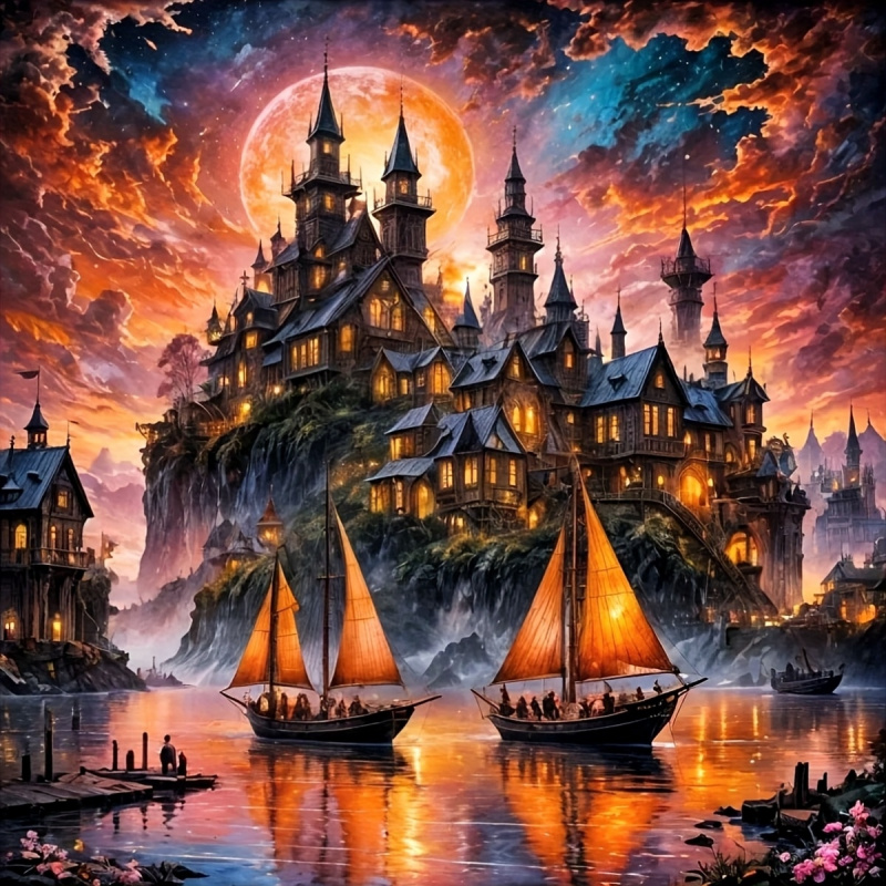 Resin Art Work - Zestaw do Diamond Painting, wzory zamków