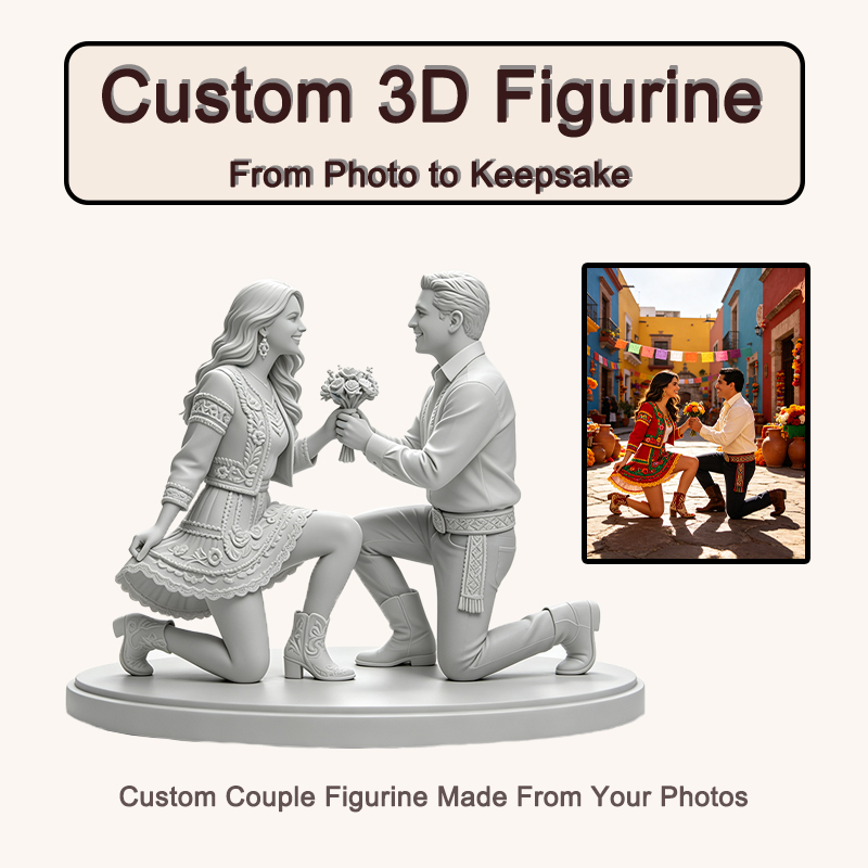Resin Art Wedding Gift - Indywidualnie wykonana figurka przedstawiająca parę, wydrukowana