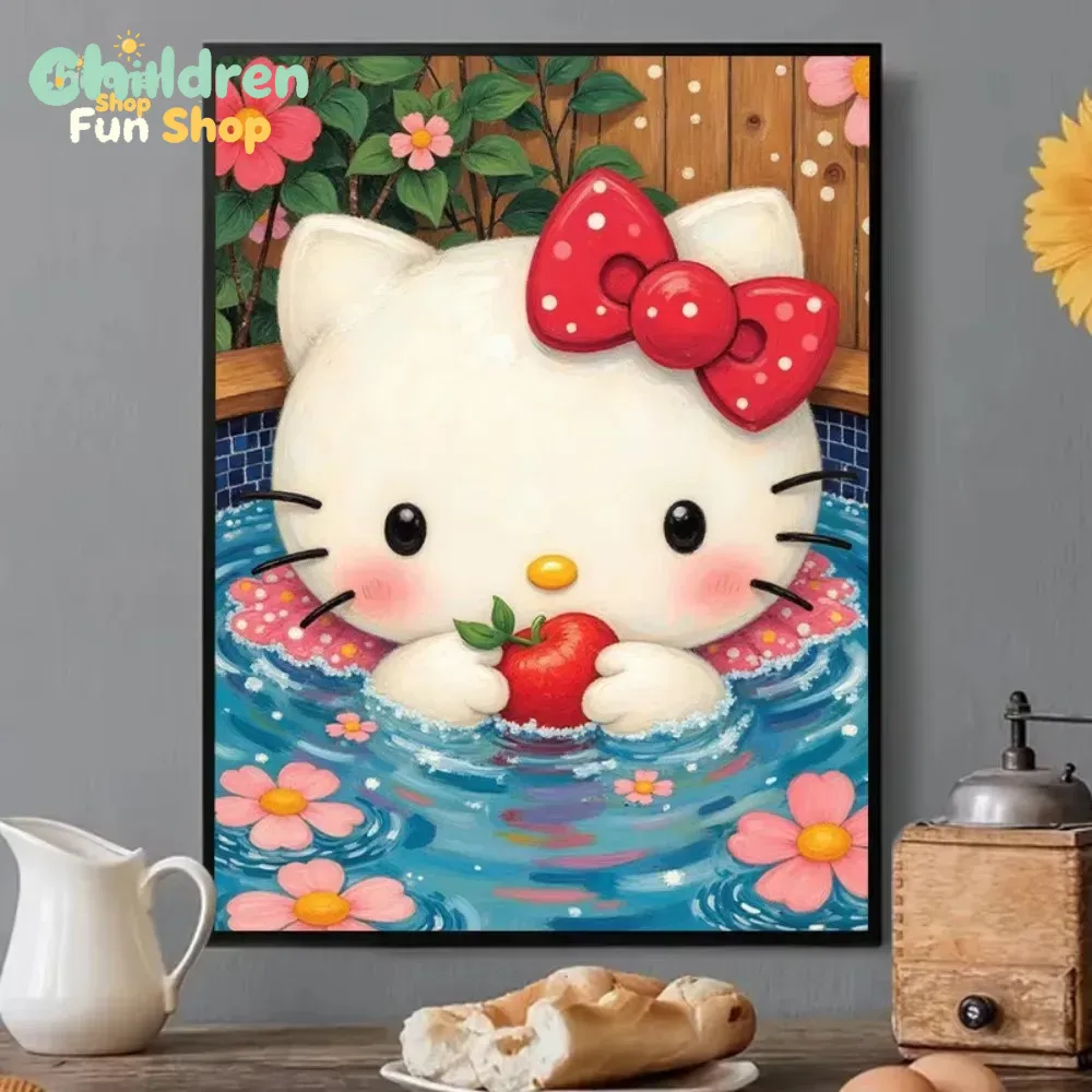 Resin Art Work - Diamentowa Mozaika Sanrio Urocza Kreskówka Hello