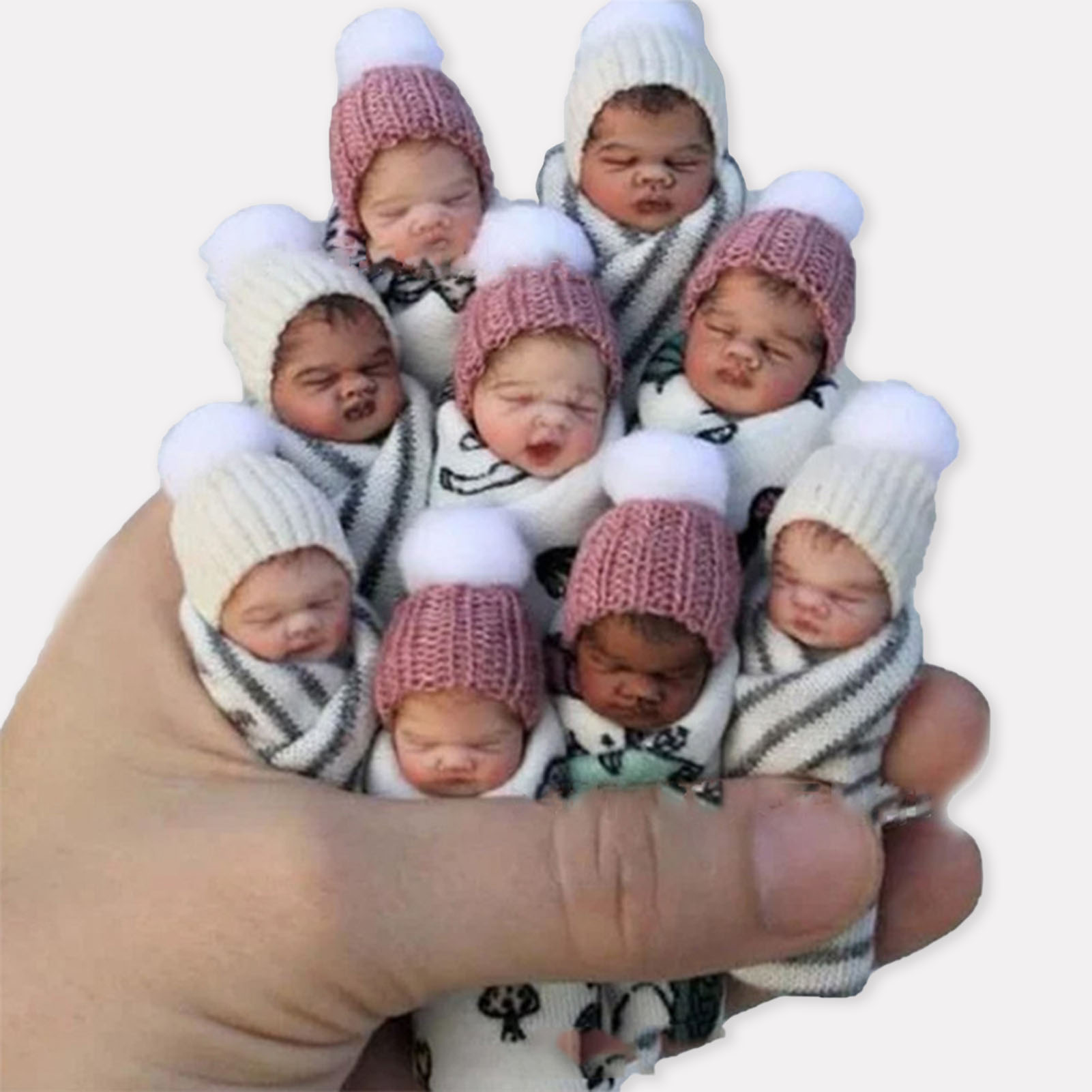Resin Art Baby - Lalki Reborn, 7 cm długości, miniaturowe,