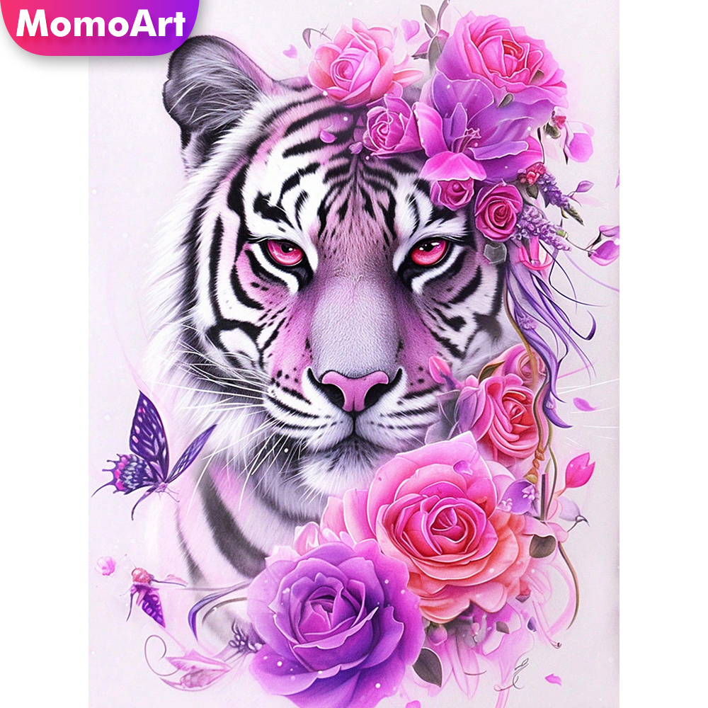 Resin Art Rose - Momoart Nowość Haft Diamentowy Tygrys Zwierzę